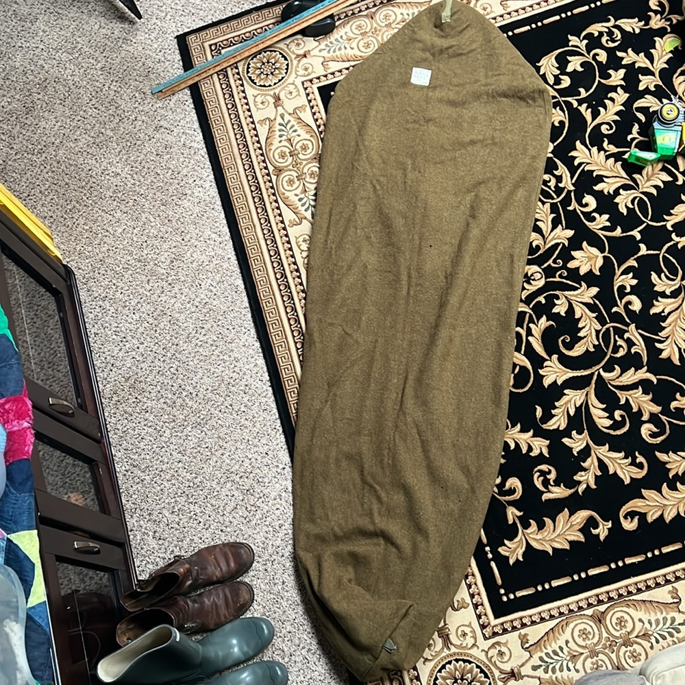 World War II US Army Wool Sleeping Bag Green Dated 1945 Mummy Military VTG - Picture 3 of 14